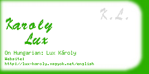 karoly lux business card